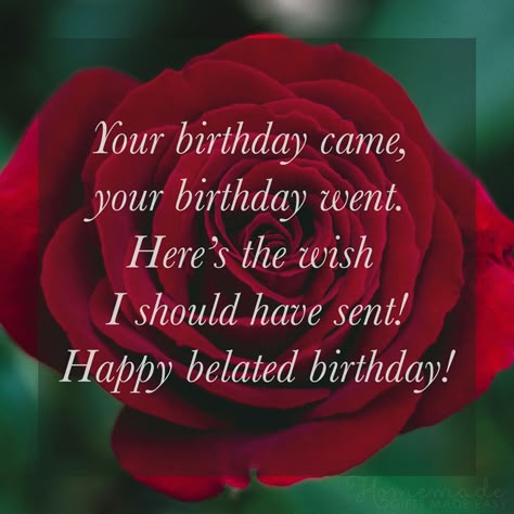 Belated birthday wishes | Your birthday came, your birthday went. Here's the wish I should have sent! Insulting Birthday Wishes, Happy Belated Birthday Quotes, Funny Belated Birthday Wishes, Belated Birthday Funny, Late Happy Birthday Wishes, Belated Birthday Messages, Spanish Birthday Wishes, Belated Happy Birthday Wishes, Late Birthday Wishes