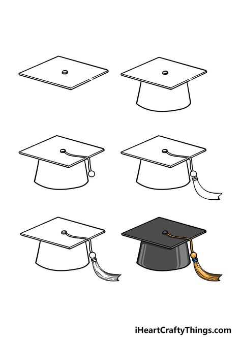 How To Draw A Graduation Hat – A Step by Step Guide How To Draw A Graduation Cap, Grad Hat Drawing, Graduation Hat Drawing, Graduation Cap Drawing, Graduation Clothes, Graduation Drawing, Draw Cat, Cap Drawing, Awesome Drawing