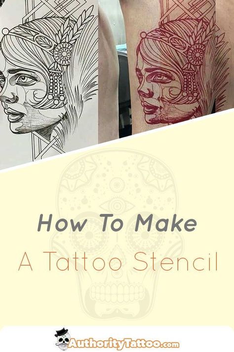 A tattoo stencil is used to accurately transfer a design from paper to your skin. Making a tattoo stencil is easy to do at home but will take some practice to refine your accuracy. Creating your own stencil is a good idea if you are looking to test out designs before involving a tattoo artist.  Click the pin to find out more about making your own tattoo stencils. Tattooing 101, Beginner Tattoo Stencils, Tattoo Skills, Tattoo Stencil Paper, Make Your Own Tattoo, Tattoo Artist Tips, Do Tattoo, Learn To Tattoo, Homemade Tattoos