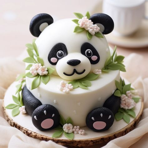 My Images Panda Bear Cake Ideas, Bolo Do Panda, Panda Baby Shower Cake, Panda Cake Ideas, Panda Theme Cake, Panda Cake Design, Panda Birthday Theme, Panda Birthday Party Decorations, Cursed Cakes