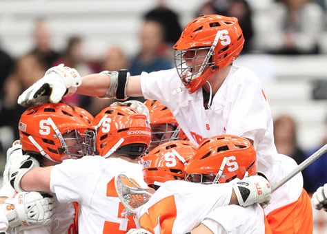 Feb. 26, 2012; Syracuse Orange, NY: Syracuse Orange players celebrate a win over Army Black Knights. The Syracuse Orange beat the Army Black Knights 10-9 at the Carrier Dome. Mandatory Credit: Danny Wild-USA TODAY Sports All For The Game Aesthetic, Syracuse Lacrosse, Team Celebration, Neil Josten, Central New York, Attitude Problem, Raven King, Game Aesthetic, Aesthetic Orange