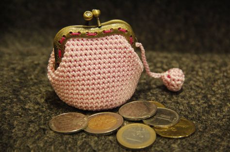 gamaguchi coin pouch Crochet Coin Purse, Coin Pouch, Coin Purse, Coin, Pouch, Purse, Wallet, Crochet