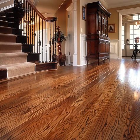 Traditional Plank Red Oak Flooring Oak Floor Decor, Mixed Hardwood Floors, Oak Flooring Ideas, Red Oak Wood Floors, Red Oak Flooring, Rustic Oak Flooring, Wood Flooring Ideas, Red Oak Hardwood Floors, Red Oak Floors