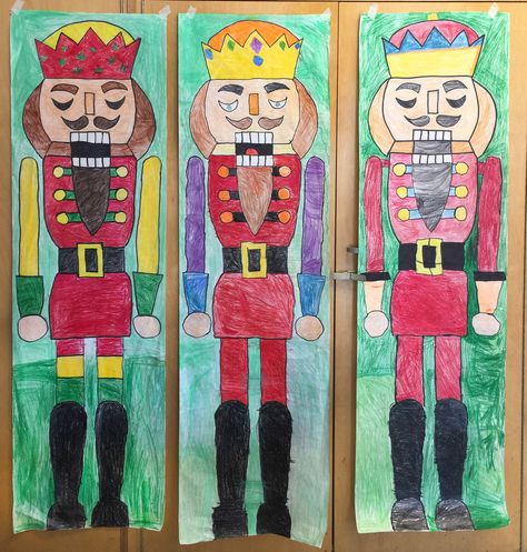 Giant Nutcracker, Holiday Art Projects, Winter Art Lesson, Christmas Art Projects, Winter Art Projects, George Balanchine, Sette Nani, 4th Grade Art, 5th Grade Art