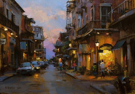 Dmitri Danish | French Quarter | Cutter & Cutter Fine Art Dmitri Danish, Dmitri Danish Paintings, French Cafe Acrylic Painting, France Oil Painting, French Quarter Art, Art Expressions, Professional Paintings, Old Trees, City Painting