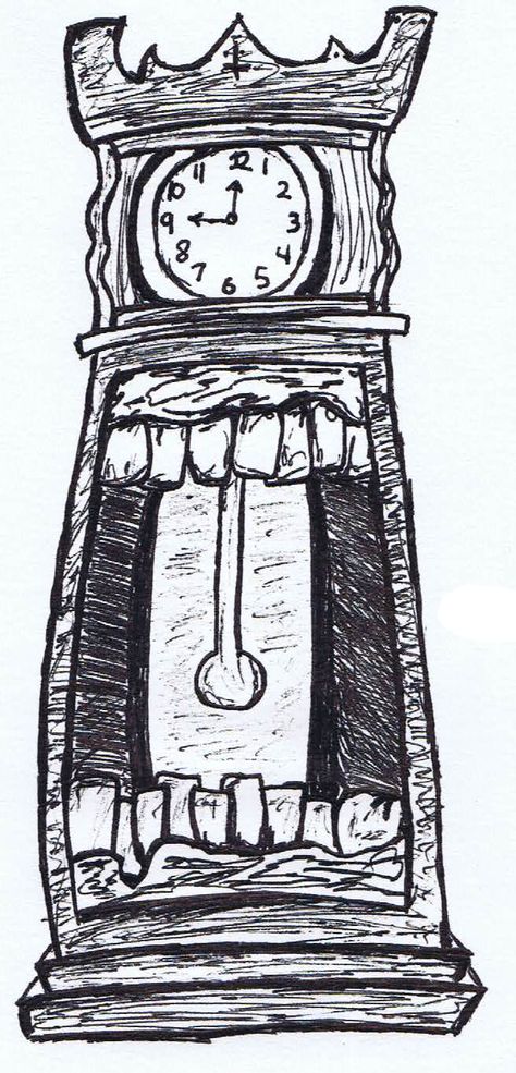 Monster Clock. Clock Monster, Clock Illustration, Dark Art, Clock, Humanoid Sketch, Christmas, Art