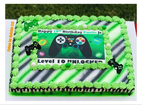 #sheetcake #birthday #birthdayparty #birthdaygirl #birthdayboy #cake #gameon #level10unlocked #10thbirthday Level Up Birthday Party Cake, Level 10 Birthday Cake, Level 10 Unlocked Birthday Cake, Video Game Sheet Cake, Game On Cake, Gamer Birthday Sheet Cake, Game On Birthday Cake, Level Up Birthday Cake, Level Up 10 Birthday