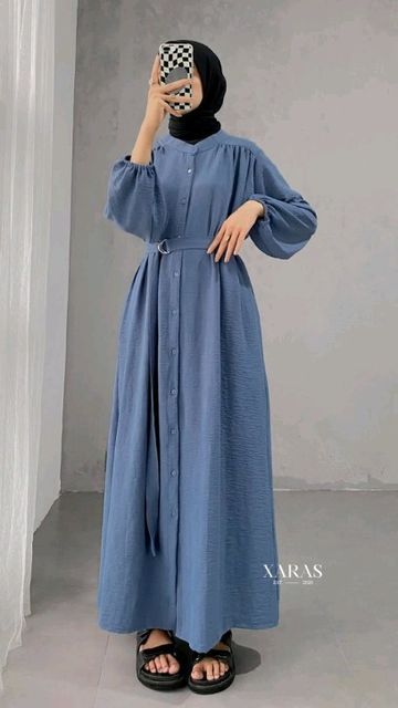 Ootd Simple, Model Gamis, Dress Gamis, Style Hijab, Dress Pin, Ootd Hijab, Islamic Fashion, Muslimah Fashion, Modest Fashion Outfits