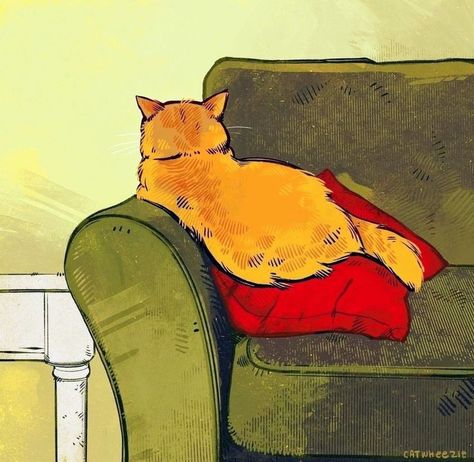 Ginger Cat Art, Cats Funny Cartoon, Kitten Drawing, Sassy Cat, Cat Art Illustration, Ginger Cat, Curious Cat, Cute Paintings, Red Cat