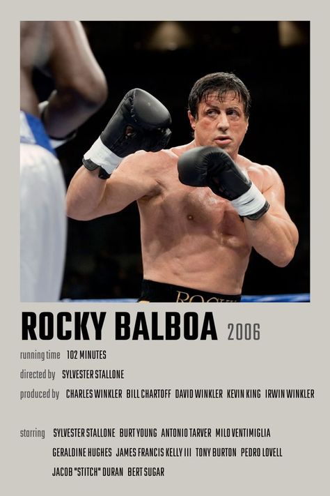 Rocky Balboa 2006, Rocky Balboa Movie, Rocky Balboa Poster, Milo Ventimiglia, Rocky Balboa, Movie Posters Minimalist, Sylvester Stallone, Balboa, Book Recommendations