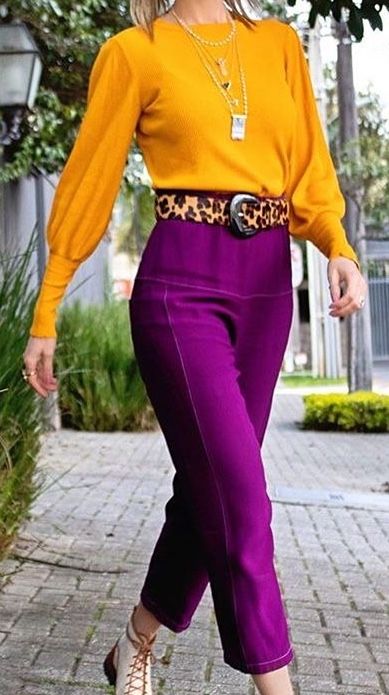 Purple Top Outfit Work, Purple Slacks Outfit Women, Purple Slacks Outfit, Red And Purple Outfit Ideas, Magenta Pants Outfit Work, Pink Blouses Outfit, Purple Top Outfit, Purple Pants Outfit, Stylish Business Outfits