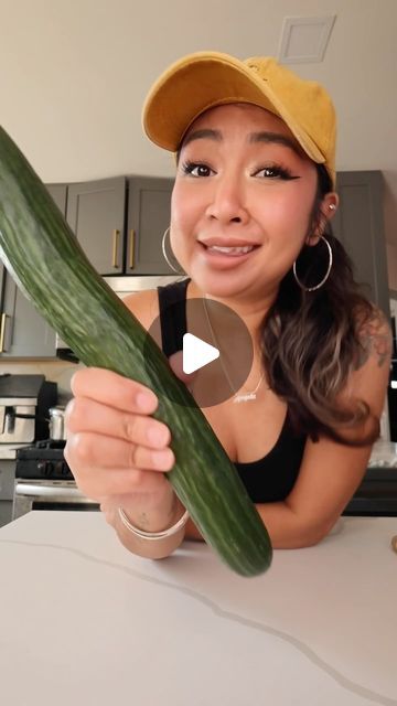 Angie | AngielaEats on Instagram: "Sometimes you need to eat an entire cucumber 🥒  Today we’re eating an entire #cucumber because @logansfewd has influenced us all 🫶🏽 . I’m making mine a #Cambodian style cucumber salad and you guys neeeed to try it ! It’s super refreshing, bright, with a little kick of heat 😮‍💨🔥 .   You need: (taste and adjust recipe)— 🥒 sliced cumbers  🥒lime juice  🥒fish sauce  🥒thai chili pepper  🥒ground dried Thai chili powder 🥒fresh garlic  🥒fried garlic chips  🥒sugar  🥒tamarind powder  🥒cilantro 🥒green onions  🥒course flakey salt  🥒sour cream   Hit the like and follow @angiela.eats if you love food too 😊" Cucumber With Chili Oil, Paleo Cucumber Salad, Chili Crisp Cucumber Salad, Garlic Cucumber Chinese, Addictive Cucumbers, Crunchy Asian Cucumber Salad, Asian Style Cucumbers, Thai Chili Pepper, Garlic Chips