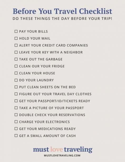 Things to do the Day Before Traveling | Must Love Traveling Traveling Checklist, Rv Dreams, Alphabet Board, Air Travel Tips, Travel Prep, Packing For Europe, Ireland Vacation, Airline Travel, Alaskan Cruise