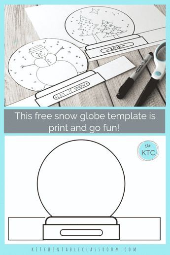 Snow Globe Template, Snow Globe Craft, Snow Globe Crafts, Globe Crafts, Keepsake Crafts, Desain Quilling, Winter Preschool, Christmas School, Winter Crafts For Kids