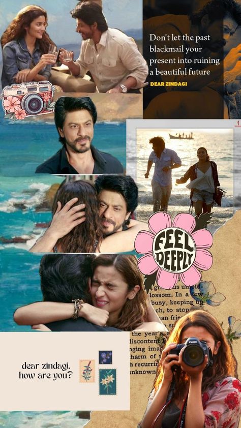 Dear Zindagi Aesthetic, Movie Night Photography, Earth Day Drawing, Vintage Bollywood Aesthetic, Movie Collage, Movies To Watch Teenagers, Dear Zindagi, Film Posters Art, Bollywood Quotes