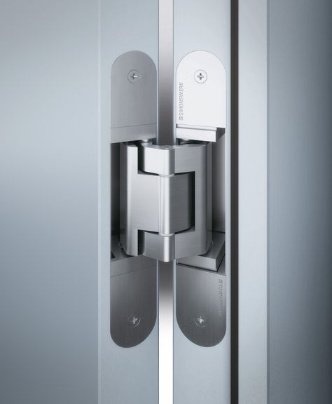 Tectus invisible hinges from Simonswerk Concealed Door Hinges, Cavity Sliding Doors, Invisible Hinges, Sliding Door Handles, Flush Doors, Concealed Hinges, Casa Container, Residential Doors, Doors And Hardware