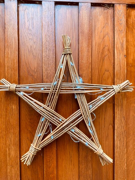 Willow Craft Kit Make at Home Star With LED Lights Star Kit Pentagon Christmas Wedding 9th Anniversary Weaving - Etsy Pentagon Christmas, Willow Star, Willow Crafts, Star Craft, Willow Wreath, Natural Christmas Decor, Willow Weaving, 9th Anniversary, Star Garland