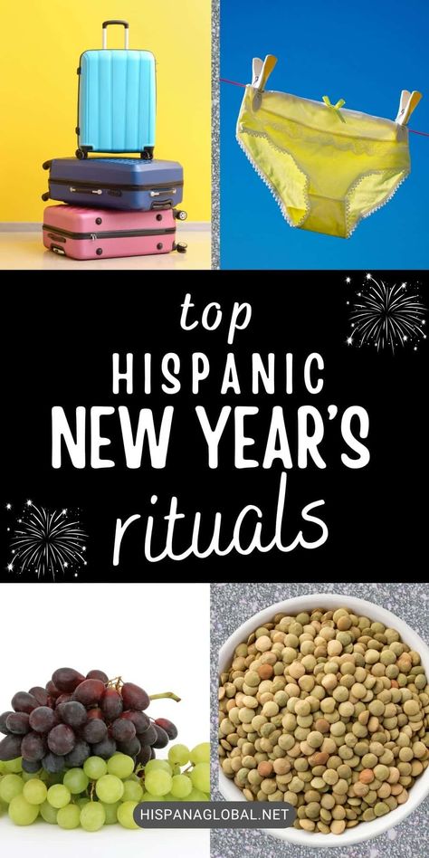 12 Beloved Latino New Year's Traditions For Good Luck - Hispana Global Spanish New Years Traditions, Greek New Years Traditions, Chinese New Year Traditions Good Luck, Hispanic New Years Traditions, Good Luck Colors For New Years, New Year’s Eve Traditions For Good Luck, New Year's Day Traditions, New Years Lentils Good Luck, New Year Traditions Around The World