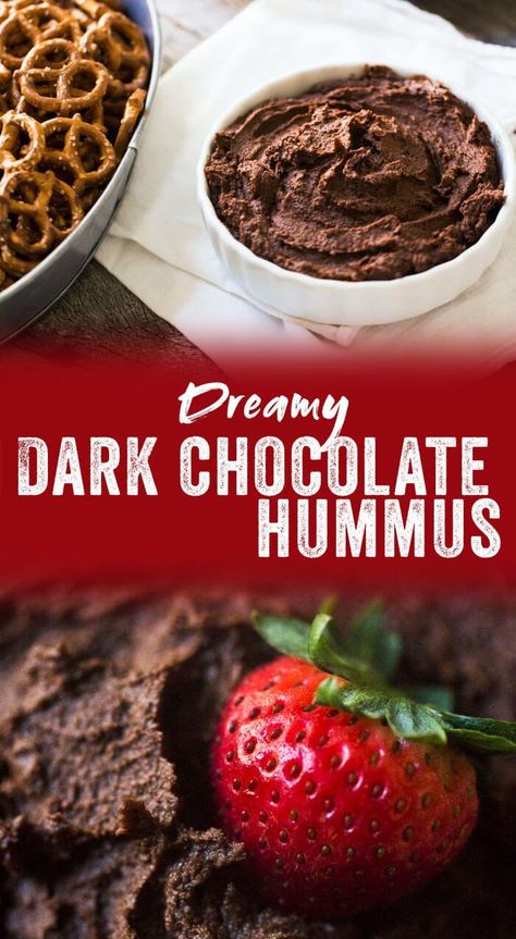 Dark Chocolate Hummus, Dip For Fruit, Chocolate Hummus, Dessert Hummus, Recipes Quick, Hummus Recipe, Quick Healthy, Easy Chocolate, Best Chocolate