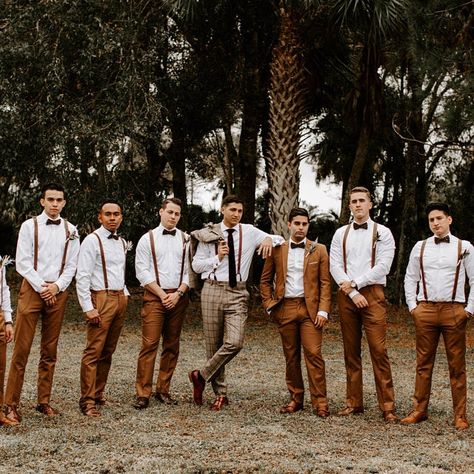 Affordable Skinny Brown Suspenders for Men Women Groomsmen | Etsy Groomsmen Outfit, Rustic Wedding Groomsmen, Wedding Groomsmen Attire, Brown Suspenders, Suspenders Wedding, Groom Wedding Attire, Groomsmen Outfits, Wedding Groomsmen, Future Wedding Plans