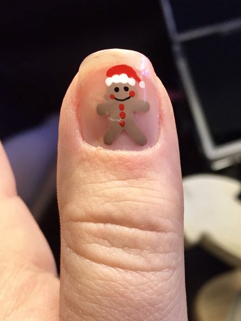 Ginger Bread Man Nail Art, Gingerbread Nails Art, Christmas Nails For Men, Christmas Nails Men, Christmas Nails Gingerbread Man, Gingerbread Man Nail Art, Gingerbread Nail Art, Christmas Nails Gingerbread, Gingerbread Man Nails