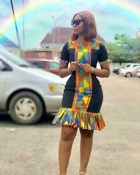 Ankara Gown Styles For Ladies, Short Ankara Gown, Gown Styles For Ladies, Simple Dress Styles, Dresses For Ladies, Classy Short Dresses, Modest Dresses Fashion, 2piece Outfits, African Print Dress Ankara