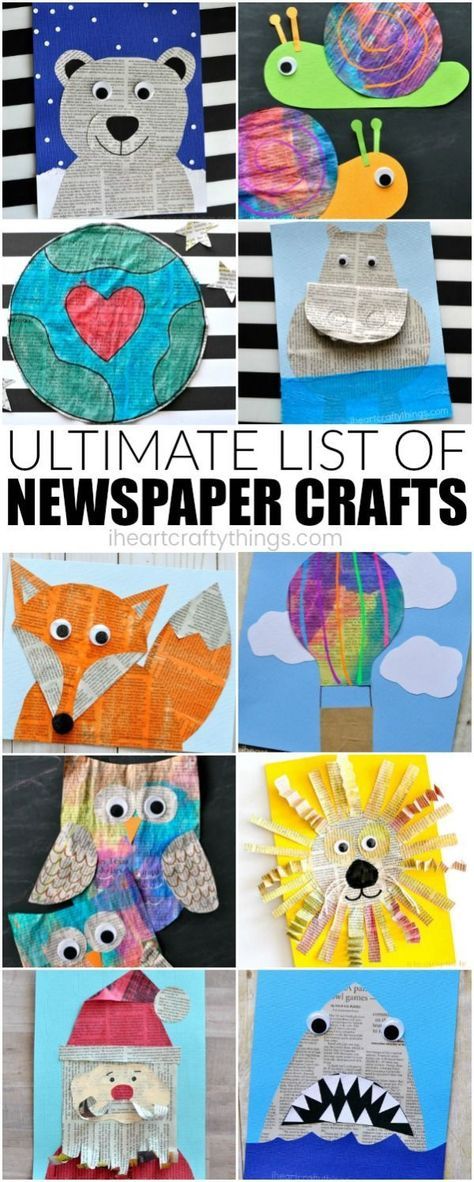 Newspaper Crafts For Kids, Newspaper Craft Ideas, Newspaper Craft, Newspaper Art, Craft Ideas For Kids, Newspaper Crafts, Kids' Crafts, Camping Crafts, Paper Crafts For Kids