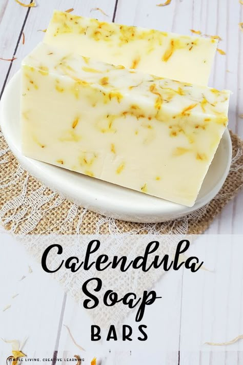 Calendula Plant, Rosemary Salve, Calendula Soap, Easy Soap Recipes, Diy Soap Recipe, Cold Process Soap Recipes, Lotion Recipe, Cupcake Soap, Soap Supplies