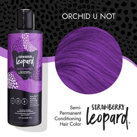 Strawberry Leopard Orchid U Not Semi Permanent Conditioning Hair Color | Semi Permanent Hair Color | Sally Beauty Passion Berry Hair Color, Lavender Hair Dye, Lilac Hair Dye, Strawberry Leopard, Hair Color Swatches, Lilac Hair Color, Vibrant Hair Color, Light Purple Hair, Grey Hair Dye