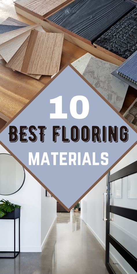 Renovating the house takes a lot of knowledge and even small parts of it like floors can get you wondering for weeks. Remodel On Point explains 10 best flooring materials that can be used on any project and why select them. Ground Floor Flooring Ideas, Economical Flooring Ideas, Same Flooring Throughout House, Best Flooring For Bedrooms, Choosing Flooring For House, Different Flooring Ideas, Hard Flooring Ideas, Durable Flooring Ideas, Home Office Flooring Ideas