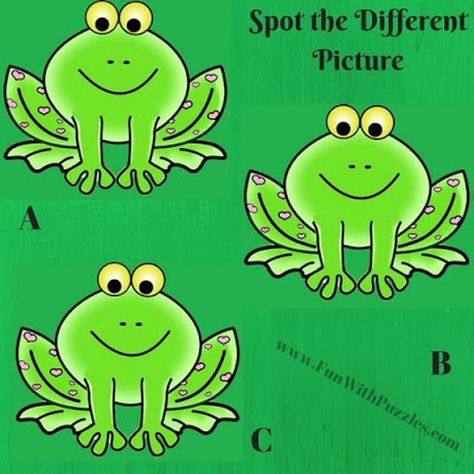 @gamespicnic posted to Instagram: Spot The Different Picture Puzzles-Frog  Source: https://www.funwithpuzzles.com #puzzle #mind #wisdom #brainteasers #mindfulness #puzzles #brain # #mentalhealth #picture #brainteaser #pic #easy #pictures #pics #mentalhealthmatters #photos #photoftheday #foto #riddle #riddles # #quick #knowledge #letter # #photodaily  #letters #photoshop #pictureoftheday #puzzleoftheday #lettering #group Spot The Difference Hard, Puzzle Games Brain Teasers, Brain Teasers For Teens, Spot The Difference Puzzle, Dr Seuss Classroom, Funny Illusions, Doctor Jokes, Brain Teasers Riddles, Brain Teasers For Kids