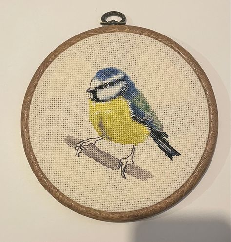 Blue Tit Cross Stitch #bluetit #bird #crossstitch #crafts Bird Cross Stitch, Cross Stitches, Needlepoint, Cross Stitch Patterns, Stitch Patterns, Cross Stitch, Pattern, Blue