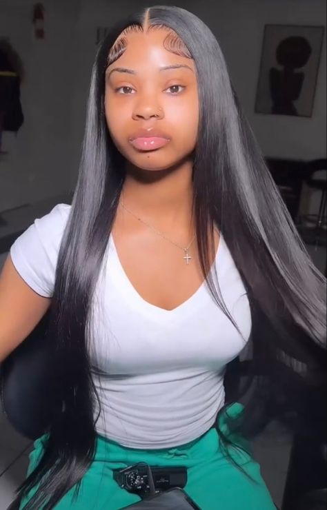 Black Girls Hairstyles Weave, Frontal Wig Hairstyles, Birthday Hairstyles, Quick Weave Hairstyles, Frontal Hairstyles, Hot Hair Styles, Hair Ponytail Styles, Hair Laid, Ponytail Styles