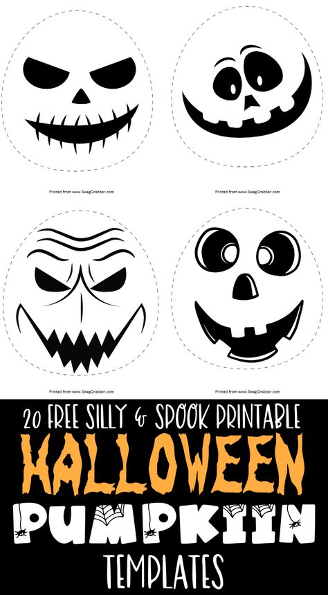 FREE Printable Halloween Pumpkin Stencil Templates - If you’re looking for a fun and easy way to decorate for Halloween, check out our free printable pumpkin stencil templates! #pumpkin_stencils #halloween Free Jack O Lantern Stencils, Printable Halloween Pumpkin Template, Pumpkin Face Printables Free, Pumpkin Face Ideas Easy, Halloween Pumpkin Faces Free Printable, Free Printable Patterns Templates, Pumpkin Carving Stencils Cute, Printable Halloween Templates, Skull Stencil Templates Free Printable Pumpkin Carving Patterns