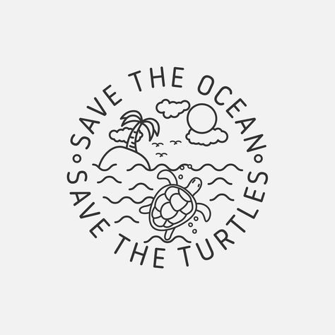 Save The Ocean Aesthetic, Turtle Tshirt Design, Save Ocean, Save The Sea Turtles, Save The Turtles, Girls Nail Designs, Beach Tshirt, Save The Ocean, Vintage Logos