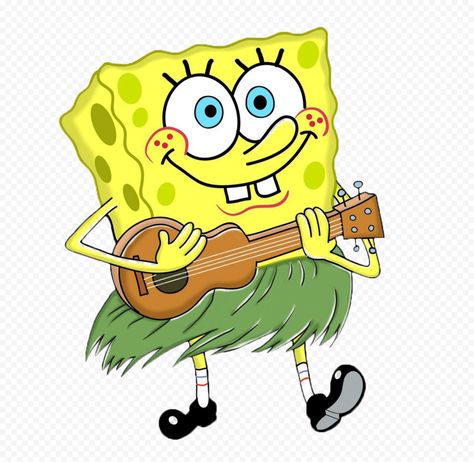 Spongebob Clipart, Guitar Illustration, Original Background, Playing The Guitar, Cartoons Png, No Background, Spongebob Squarepants, Playing Guitar, Losing You