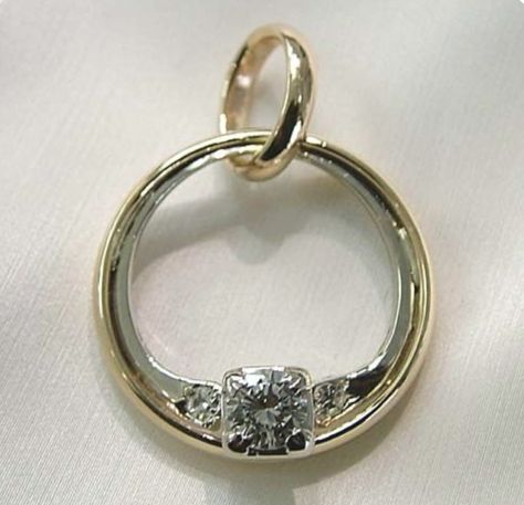 Ring Designs From Old Rings, Wedding Ring Pendant, Necklaces Made From Old Wedding Rings, Repurpose Old Rings Ideas, Reset Diamond Ring Into Necklace, Necklace Made From Wedding Rings, Widow Wedding Ring Necklace, Jewelry Made From Old Wedding Rings, Resetting Diamonds Ideas Pendant