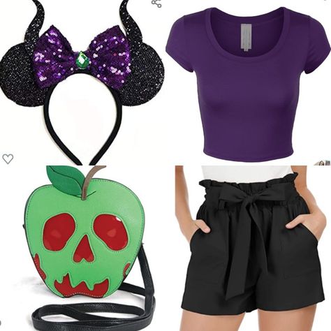 Diy Disney Themed Outfits, Maleficent Disneybound Inspired Outfits, Disneybound Villains Inspired Outfits, Disney Bounding Villains, Mnsshp Costume Ideas Women, Disney Character Inspired Outfits Women, Maleficent Bounding, Disney Bounding Stitch, Maleficent Disney Outfit