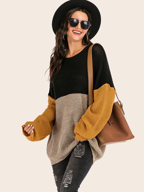 Color block sweater