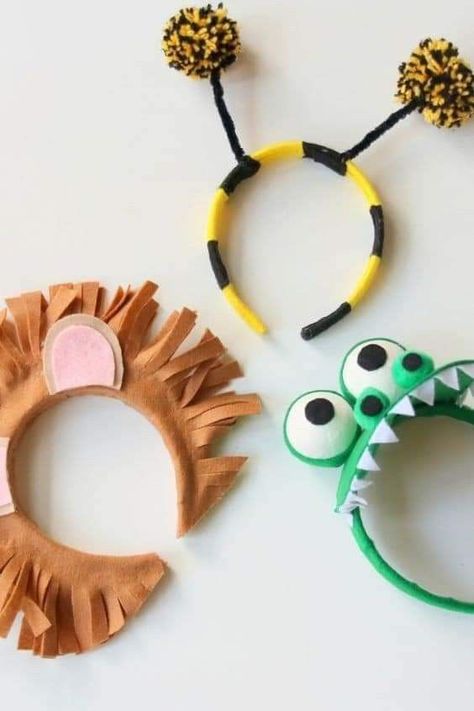 Animal Costumes Diy, Carnaval Diy, Animal Headbands, Animal Costumes For Kids, Animal Costumes, Color Crafts, A Lion, Craft Materials, Diy Costumes