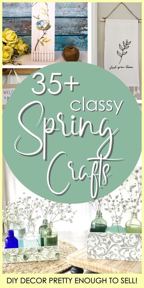 If you're looking for spring decorations for the home & you love farmhouse chic, check out these amazing DIY home decor projects! You'll love these 35+ spring crafts for adults that hit all the farmhouse styles - modern, rustic, boho...  Come try some easy crafts for spring and fall in love with decor for your home! Perfect for spring decorating or to sell! Spring Craft Adult, Ideas For Spring Craft Shows, Spring Craft Projects For Adults, Group Craft Projects For Women, Ideas For Spring, Trending Crafts For 2025, Spring Craft Fair Ideas Make And Sell, New Crafts For Spring 2024, Springtime Crafts For Adults