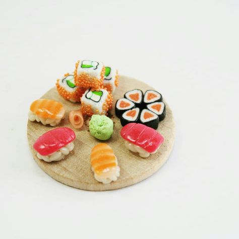 Air Dry Clay Sushi, Sushi Clay, Polymer Clay Sushi, Clay Sushi, Sushi Cake, Sushi Platter, Polymer Clay Kawaii, California Roll, Earrings Ideas