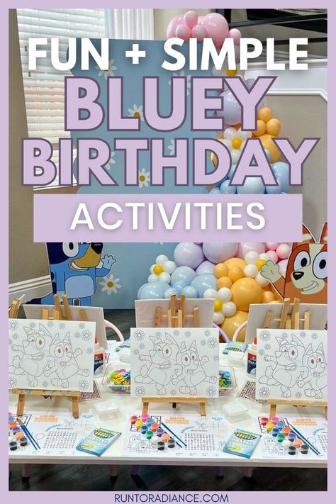 3 Year Birthday Activities, Bluey Theme Sensory Bin, Bluey Party Games Toddler, Food For Bluey Birthday Party, Bluey Pass The Parcel, Bluey Games For Birthday Party, Cricut Bluey Birthday, Toddler Birthday Games Indoor, 2nd Birthday Games