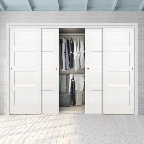 Closet Doors Ideas Bedroom, Built In Wardrobe Ideas Sliding Doors, Wooden Sliding Wardrobe, Bedroom Wardrobe Ideas Sliding Doors, Fitted Wardrobe Doors, Home Types, Sliding Wardrobe Design, Wardrobe Diy, Sliding Cupboard