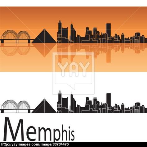 Memphis Skyline Tattoo, Memphis Tattoo, Horizon Illustration, College Dorm Art, Orange Outline, Vector Building, Memphis Skyline, St Louis Skyline, State Tattoos