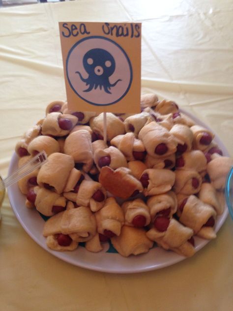 Octonauts themed food Octonauts Themed Food, Octonauts Party Food, Octonauts Food Ideas, Octonauts Birthday Party Food, Octonauts Cake, Octonauts Birthday Party, Octonauts Party, Sea Snails, Ocean Birthday Party