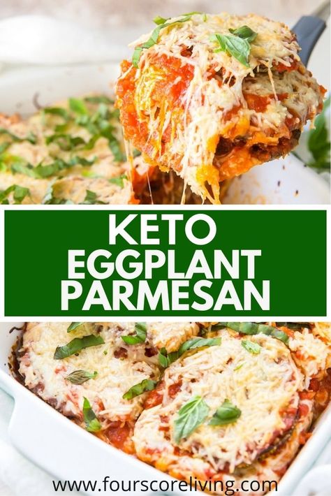 The perfect Low Carb Keto Eggplant Parmesan! This recipe is filling and it makes incredible leftovers. Keto Eggplant Parmesan, Keto Eggplant, Eggplant Parmesan Recipe, Ricotta Spinach, Eggplant Recipes Parmesan, Eggplant Lasagna, Keto Lasagna, Baked Eggplant, Eggplant Parmesan