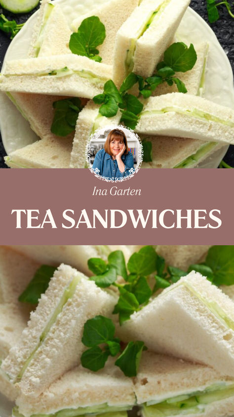 Barefoot Contessa Tea Sandwiches British Tea Sandwiches Recipes, Easy Tea Sandwiches Simple, Fancy Cucumber Sandwiches, Asparagus Tea Sandwiches, Cream Cheese And Olive Tea Sandwiches, Afternoon Tea Sandwich Ideas, Cold Tea Sandwiches, Cream Cheese And Cucumber Tea Sandwiches, Cucumber Boursin Tea Sandwiches