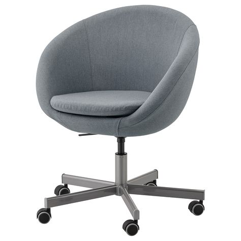 IKEA - SKRUVSTA Swivel chair Vissle gray Ikea Odger, Grey Desk Chair, Revolving Chair, Ikea Armchair, Grey Swivel Chairs, Ikea Desk Hack, Ikea Ireland, Grey Office, Ikea Desk