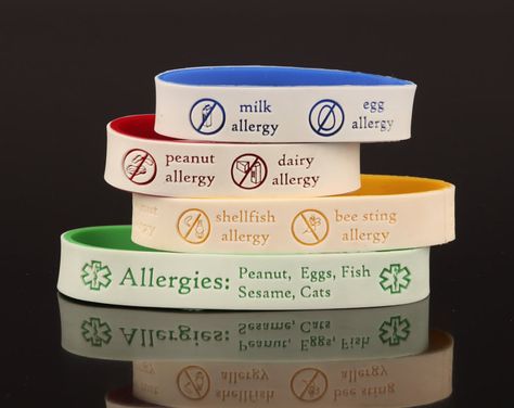 Allergy ID Bracelet with Emergency Contact Information Kids Safety Bracelet, Fish Allergy, Allergy Bracelet, Food Allergies Awareness, Egg Allergy, Dairy Allergy, Allergy Awareness, Bee Sting, Medical Bracelet